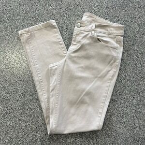 Ann Taylor Loft Curvy Skinny Jeans Womens 6 28x31 Mid Rise Cream Stretch